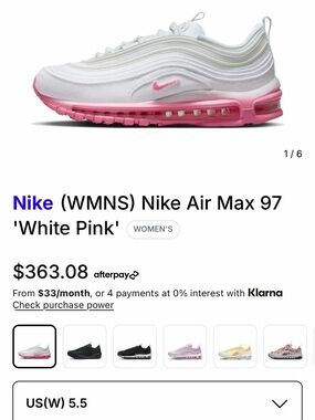 Nike Air Max 97 White Pink (WMNS) Size 5.5